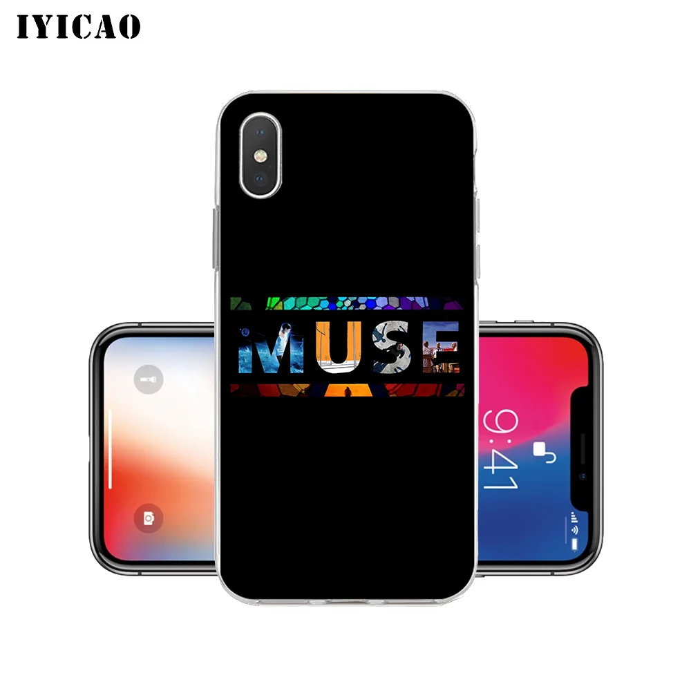 IYICAO Muse Band Мягкий силиконовый чехол для телефона iPhone X XR XS MAX 6 6s 7 8 Plus 5 5S SE TPU