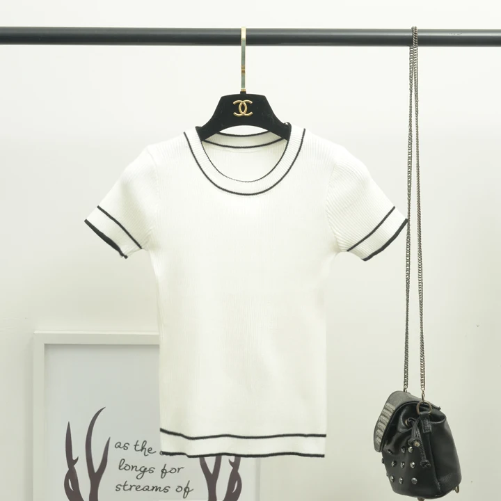 Женская трикотажная футболка с коротким рукавом 2017 | одежда