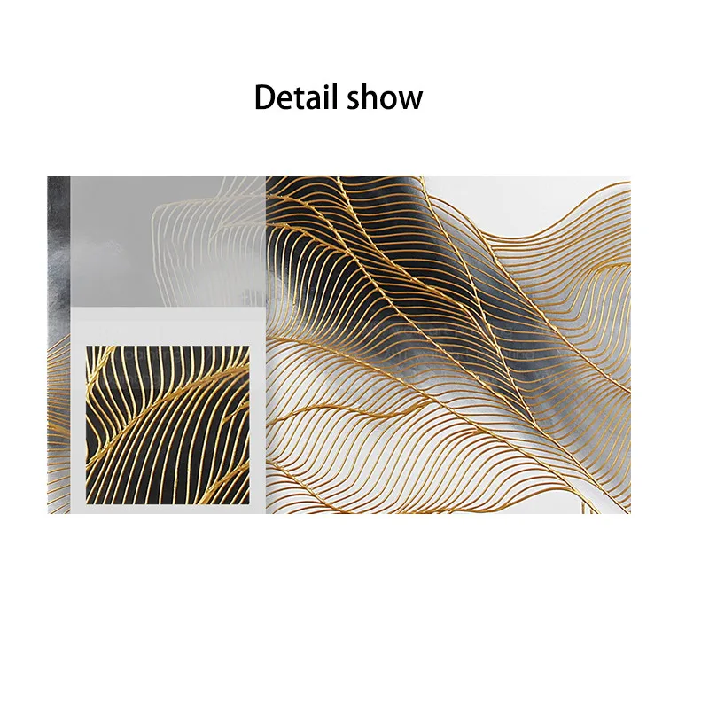 3 pieces gold line abstract painting on canvas wall art pictures for living room home wall decor original thick texture quadro