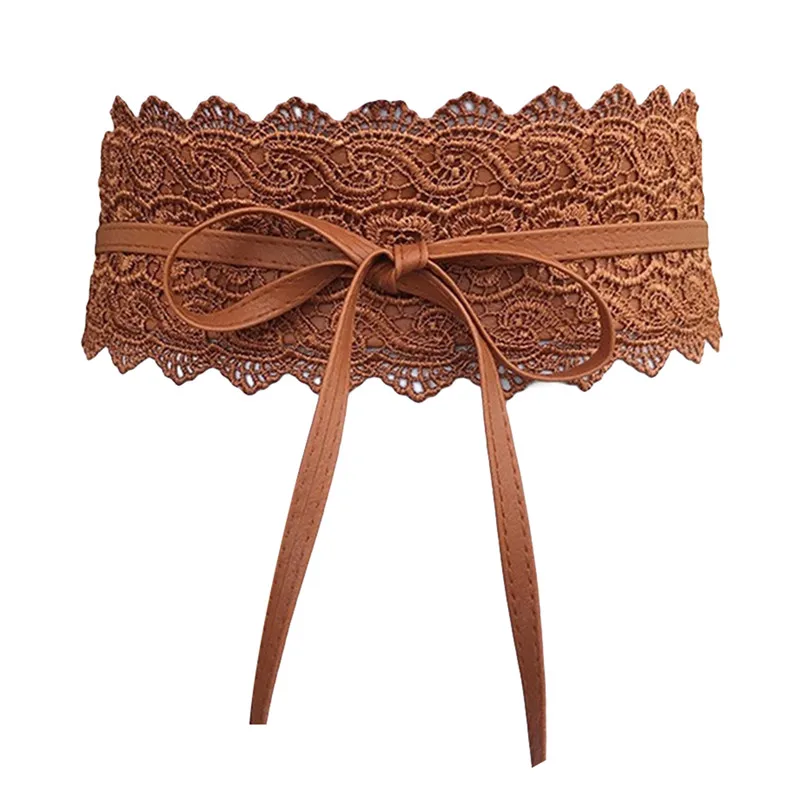 Широкий эластичный кружевной черный пояс для женщин бант ткацкий ремень костюмы джинсы женский свадебное