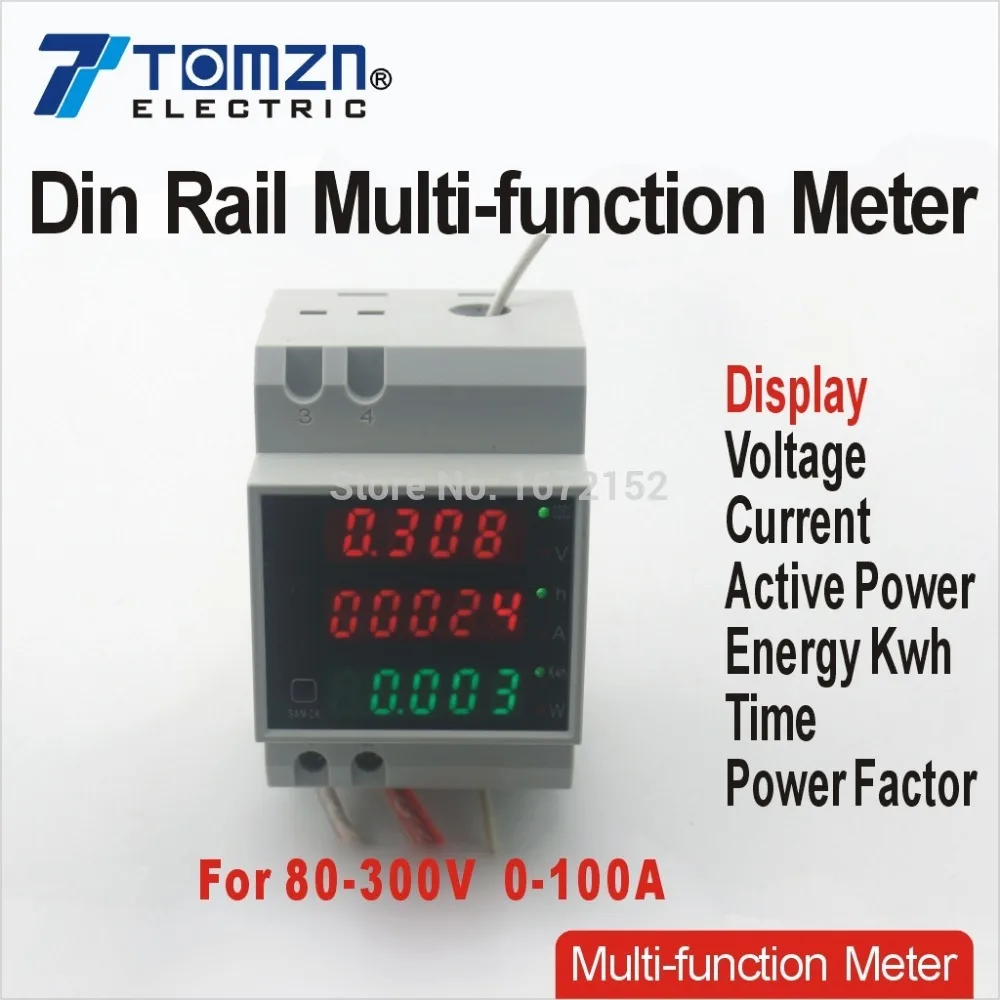 Вольтметр Амперметр на Din рейке 80 300 В переменного тока|led meter|led i2cled watt meter |