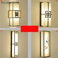 new chinese antique wall lamp hotel living room aisle bedroom bedside lamp chinese style creative classical square wall lamp
