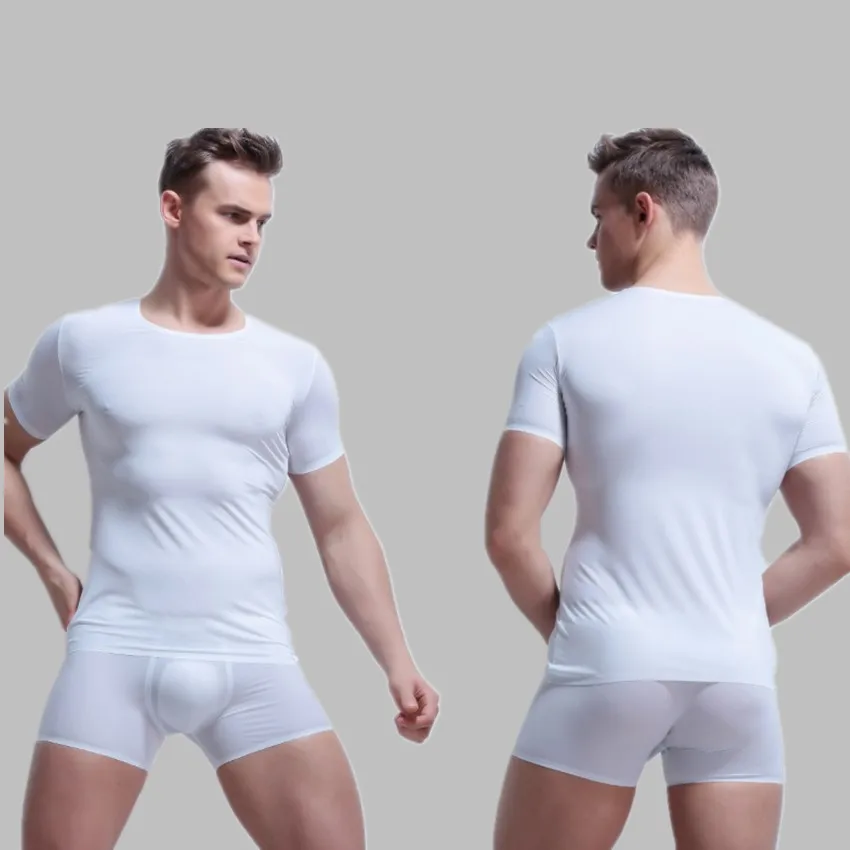 2017 бесшовное нижнее белье мужской летний тонкий жилет из ледяного шелка Мужская