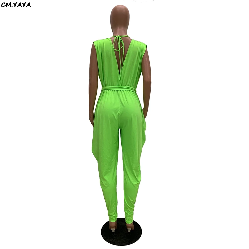 2019 new women sleevelesss deep v-neck open back sexy beach Haren jumpsuit fashion active wear club party romper playsuit TS908 | Женская