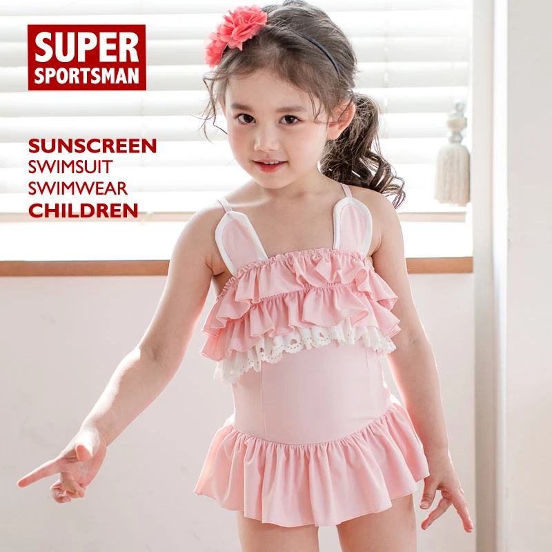 2019 корейские Купальники цельные купальные костюмы с кроликом для маленьких