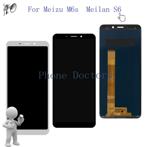 5,7 "черный для Meizu M6s Meilan S6 Полный ЖК-дисплей + фотоэлемент для Meizu Blue Charm S6 Новый Сменный ЖК-дисплей