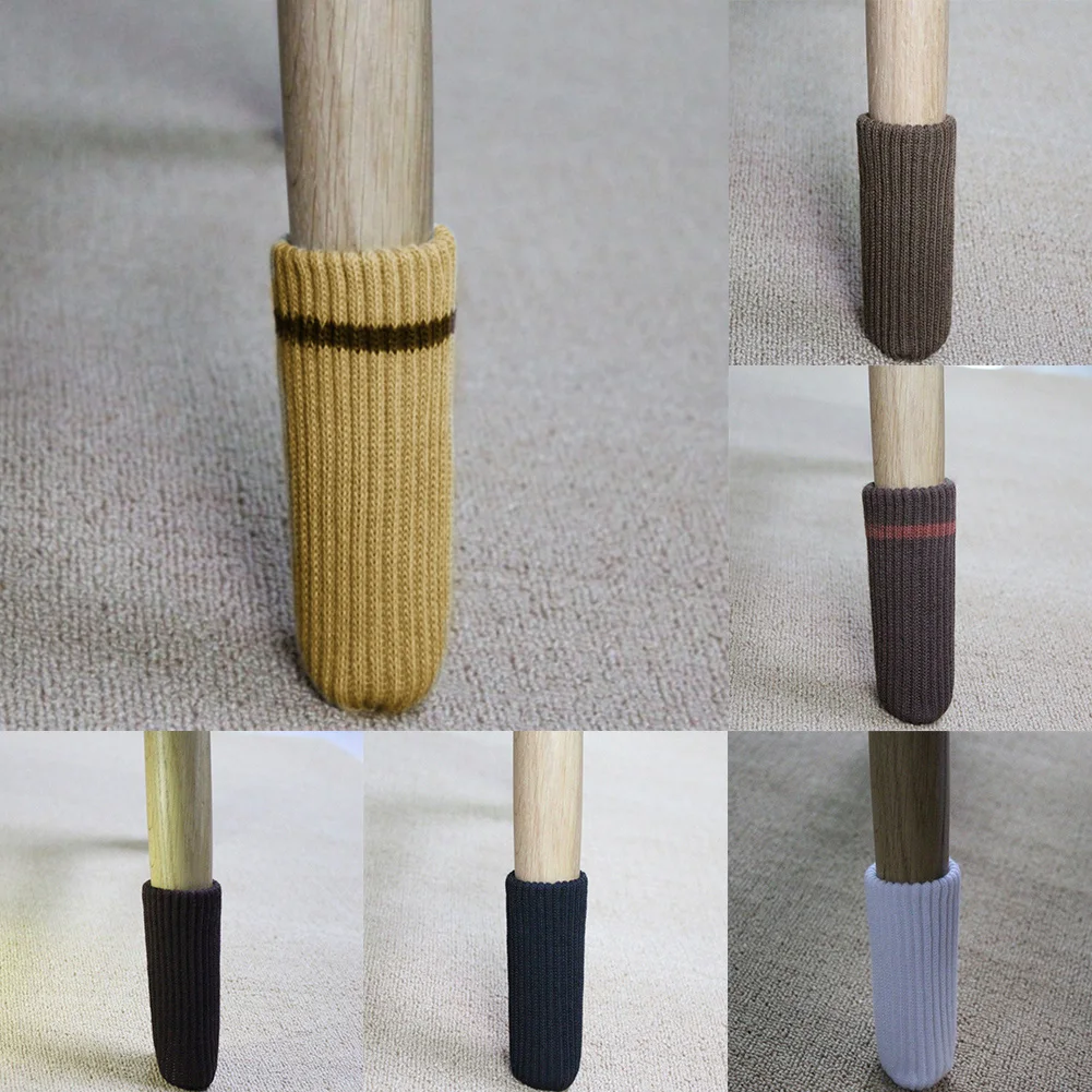 4 шт Вязание утолщаются пол защита стул ноги носки мебель рукав протектор