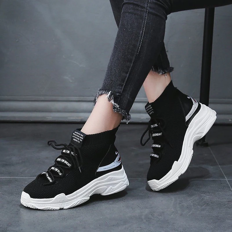Повседневные носки женские белые кроссовки на платформе zapatos de mujer сезон весна