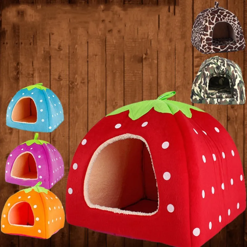 2018 Hot Dog Supplies Soft Strawberry Cave Pet Mats Beds Nest Pets Bed House Cute Kennel Washable Cushion Baskets | Дом и сад