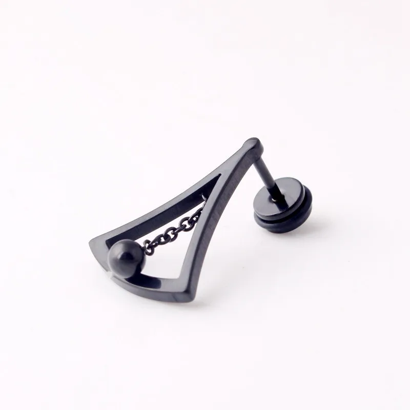 Fashion Punk Color gold Black Sector Titanium Steel Women Men Hollow Clock Hypnosis Chain Earrings Brincos Jewelry | Украшения и