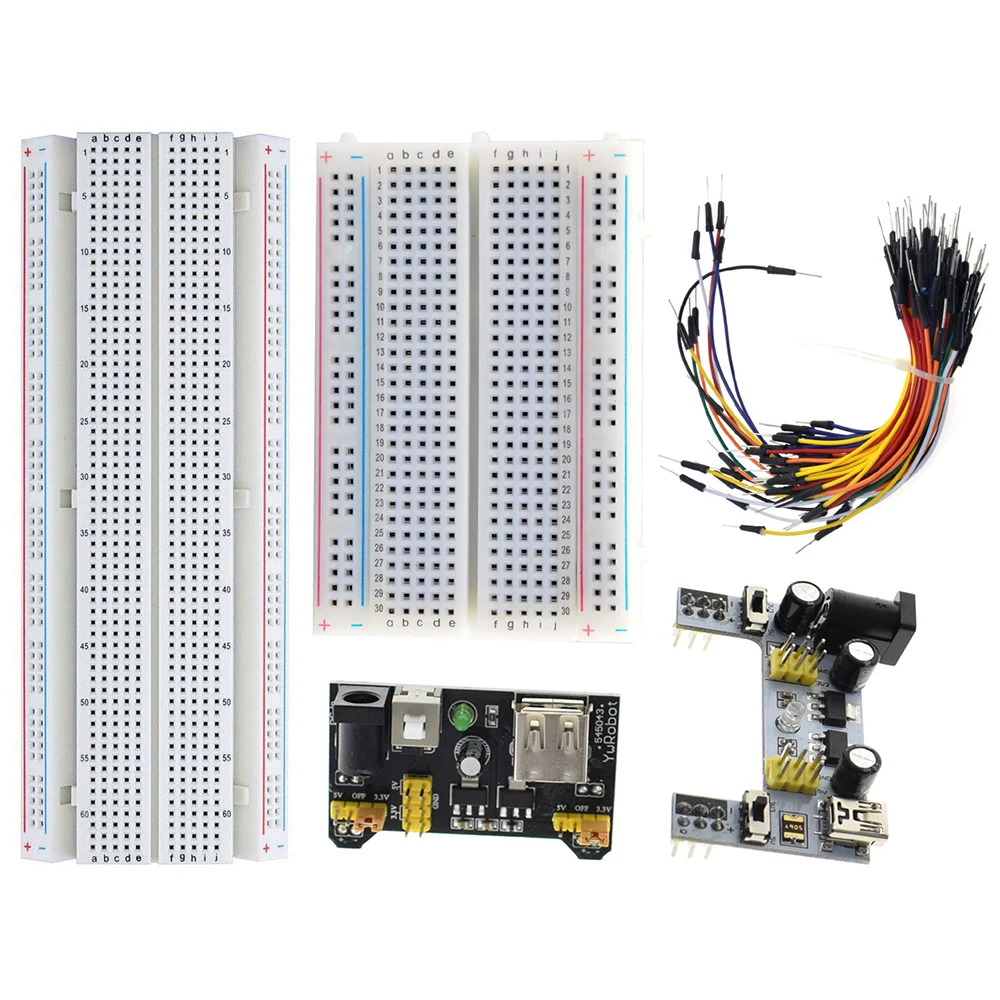 

NEW MB-102 MB102 Breadboard 830Point/400 Points Solderless PCB Bread Board Test Develop DIY or Jumper Wires & Power Module