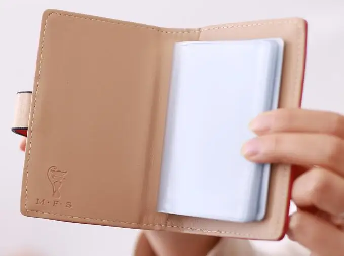 Маленький короткий женский зонтик с держателем для карт кожаный держатель