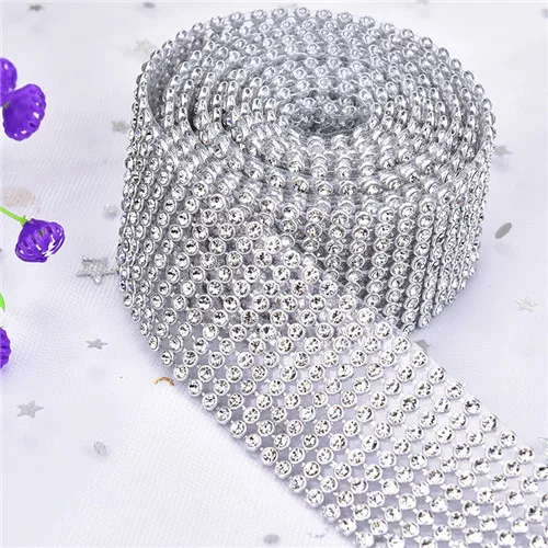 silver with crystal Стразы с кристаллами, 10 рядов/шт, ширина 3 см, нарядное свадебное платье, отделка пояса, исправленное железо на декоративном кольце - Цвет: silver with crystal