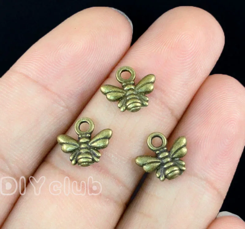150pcs Bee подвески старинное серебро/бронза пчела Подвески Подвеска 11x10 мм|Шармы| |