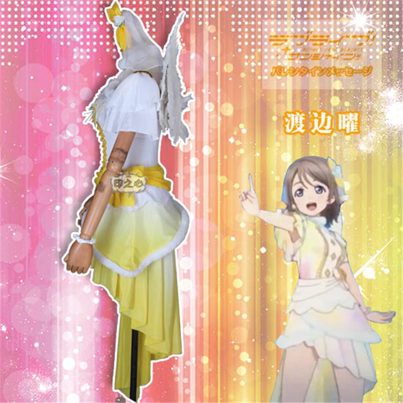 Аниме lovelive sunshine Watanabe You Next сверкающий карнавальный костюм женская униформа Cos H| |
