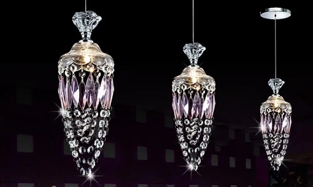 Кухонная Одиночная Подвесная лампа Хрустальная для столовой led бар подвесные