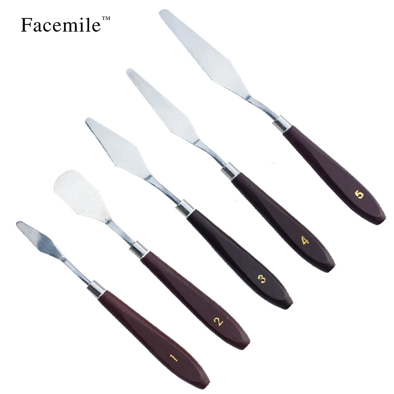 Набор Ножи шпатели из нержавеющей стали скребок для палитры 5 шт.|spatula knife|knife