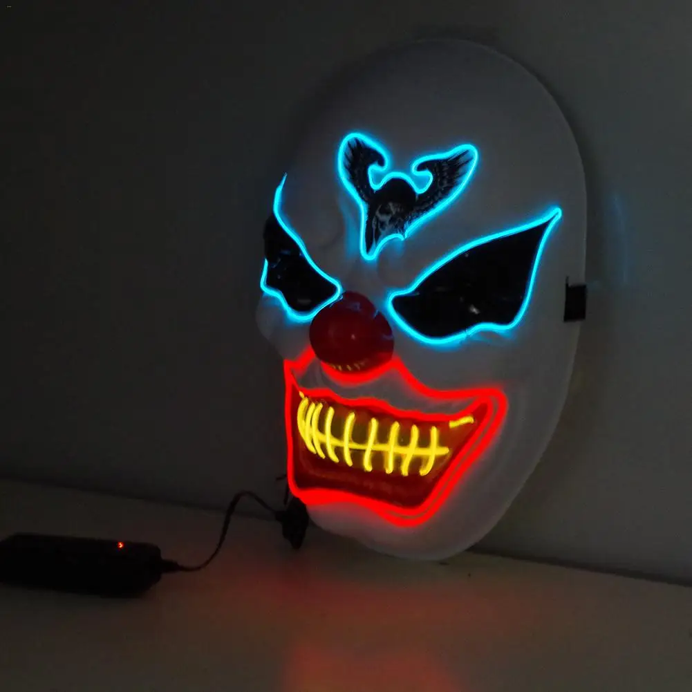 Костюм на Хэллоуин светодиодная маска для вечеринки дом с привидениями