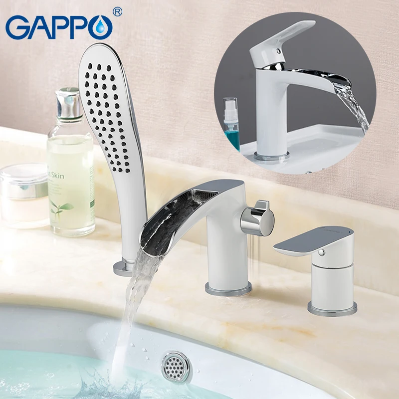 GAPPO смеситель для душа s Белый ванной хромированный кран ванны Водопад набор