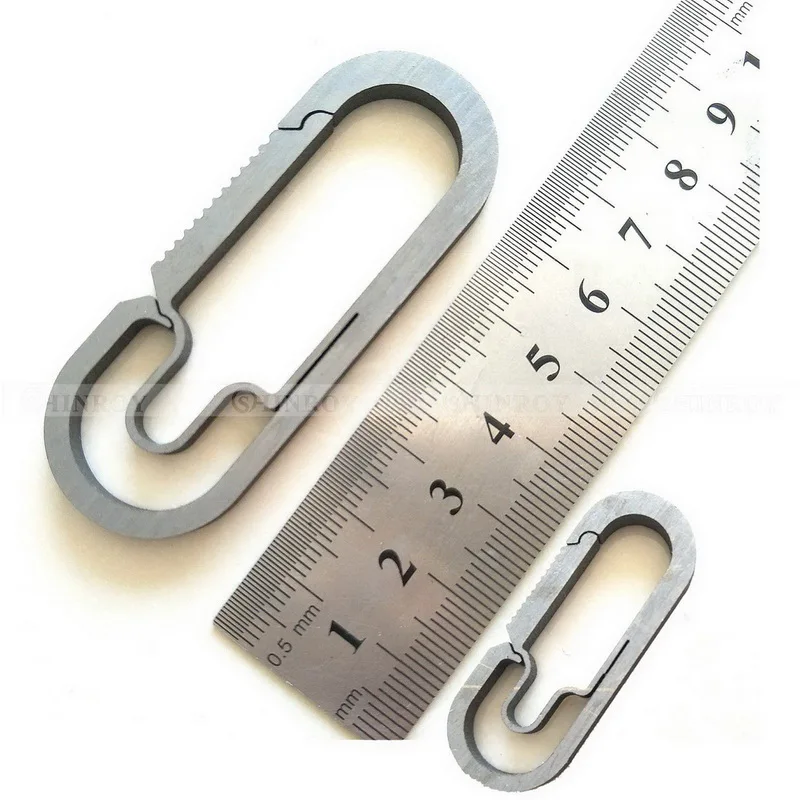 4cm Silver EDC титановый сплав Открытый Кемпинг Карабин брелок Висячие пряжки инструменты оснастки крючки - Цвет: 4cm Silver
