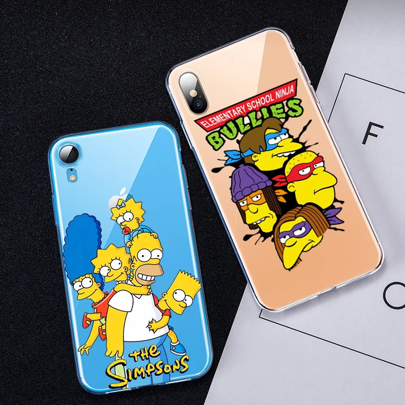 Мягкий силиконовый модный прозрачный чехол Los Simpsons для Apple iPhone 11 Pro XS MAX XR X 7 8 Plus 6 6s Plus 5 5C 5S SE