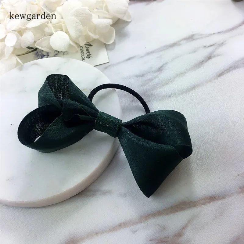 

Kewgarden Kids Girl Bright Color Hair Ribbon Bowknot Elastic Hair Bands Hair Accessories Headwear 9cm Heaband 5Pcs / Lot
