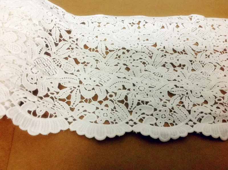 1 yard width 11.81&quot 30cm white high quality cotton water soluble lace trim ribbon for dress/skirt fabric SL4K196 | Дом и сад