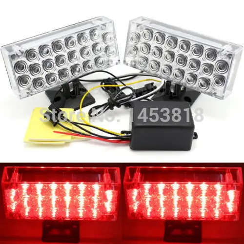 Один комплект 22 светодиодный синий и красный стробоскоп для автомобиля гриль