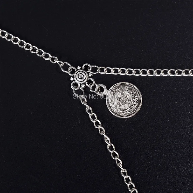 Новинка модная цепочка серебряного цвета в готическом стиле с монетами