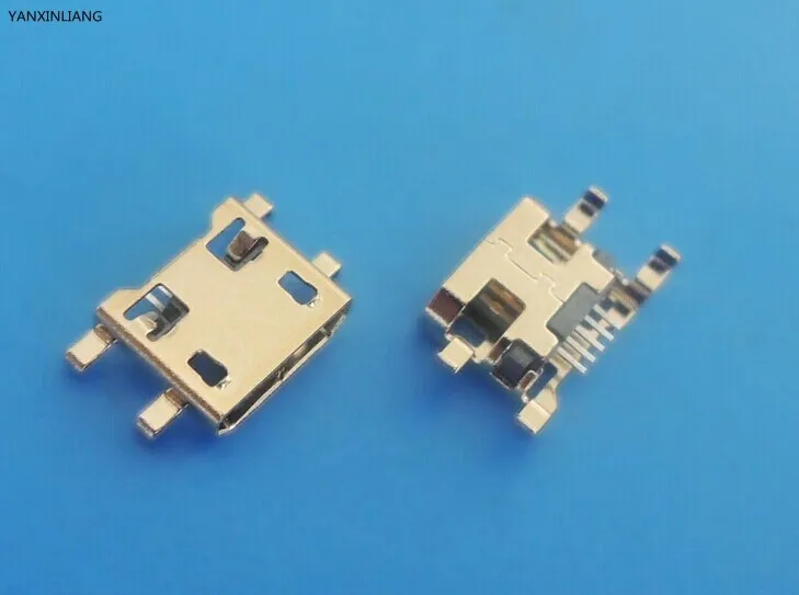 10 шт. Micro USB тип данных B гнездо 5Pin SMT SMD 4 ножки DIP пайки Разъем плоский рот| |