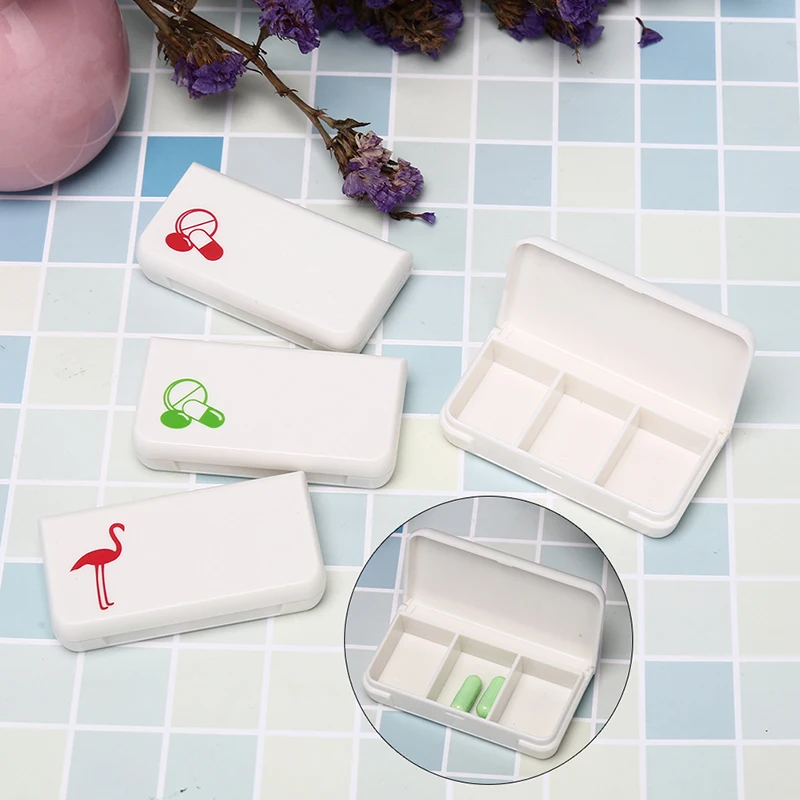 Three grid Compartment Travel Pill Box Organizer Tablet Medicine Storage Dispenser Holder Health Care Tool Literary Fresh | Красота и