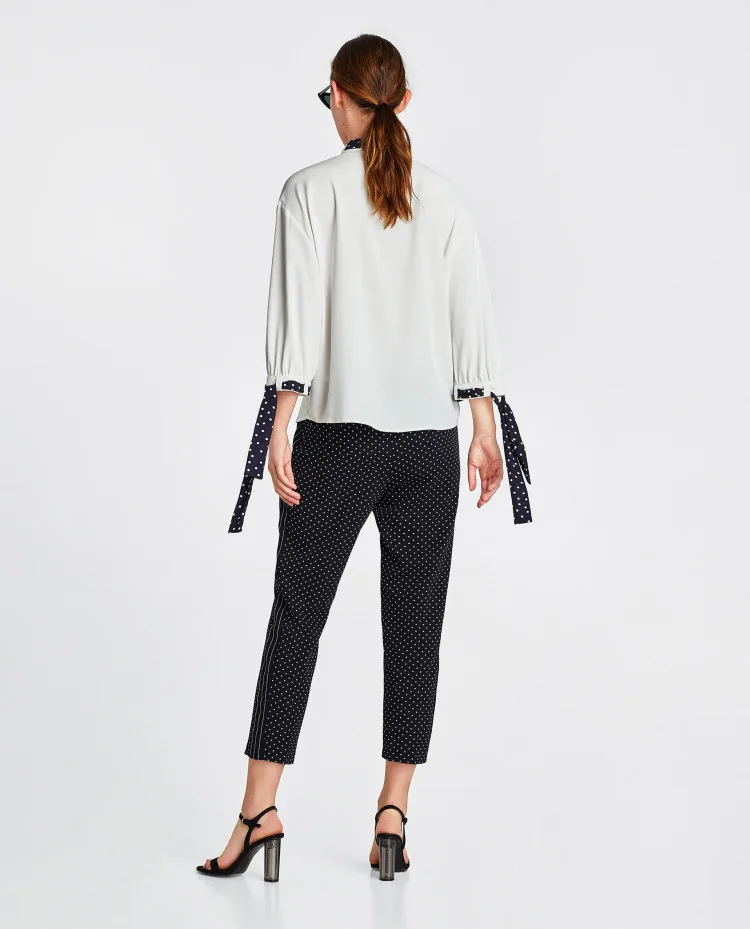 Blusa Direct Selling Polyester Woven Zanzea Single 2019 Spring Y Maɺm New Pattern Sleeve Stand Lead Circle Point Pendant Shirt | Женская