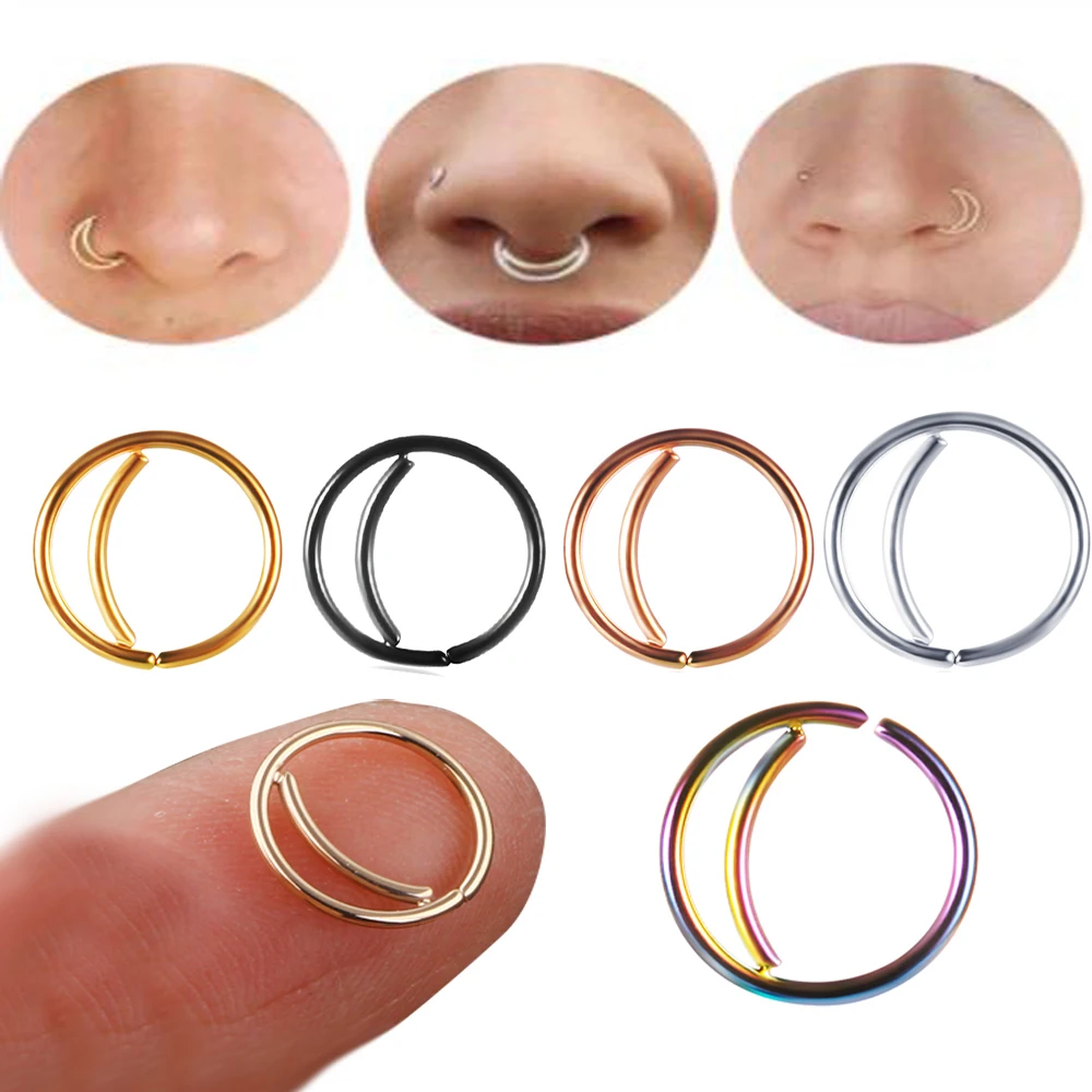 

TIANCIFBYJS Stainless Steel Nose Ring Hoop 20g Tragus Earring Septum Rings Body Piercing Jewelry for Women Girls Mix 5 Colors