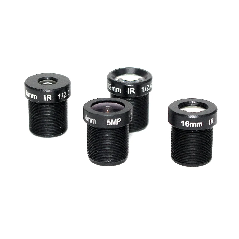 Смешанная оптовая продажа 5MP M12 фиксированный 1/2 и 1/2. 5 дюймов 4/8/12/16 мм CCTV объектив