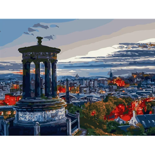 E608 Раскраска по номерам на холсте Grand Building Art Краска по номерам картины Рисование цифровой нумерации набор для декора дома - Цвет: E608