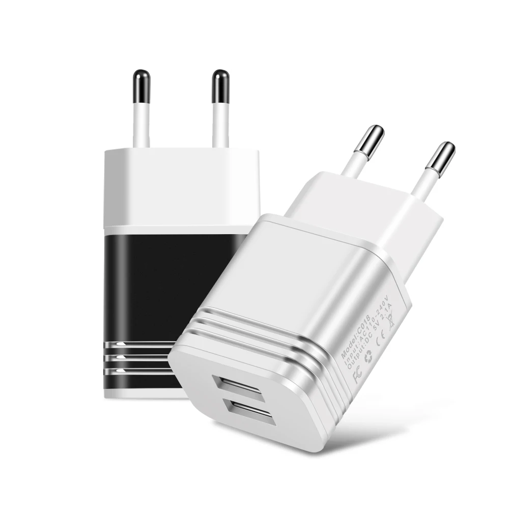 5V 2.1A Путешествия адаптер зарядного устройства с двойным USB настенный Портативный ЕС Подключите мобильный телефон Зарядное устройство для мобильного телефона для iPhone x 7 8 samsung s8 s8plus Xiaomi