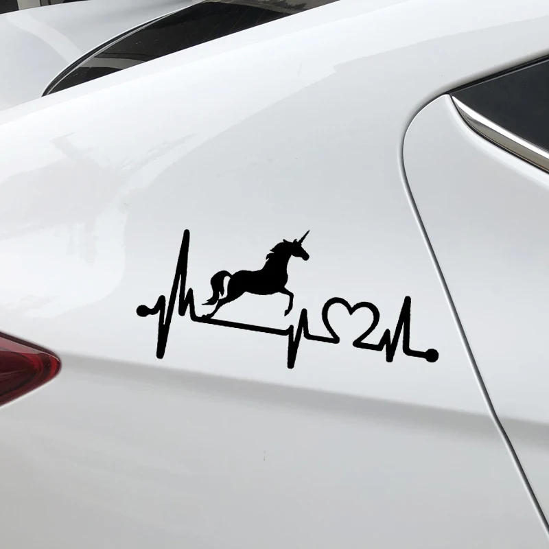 YJZT 17 5 см * 8 Love Of Unicorns Body Car Decorate Автомобильная Наклейка Виниловая наклейка