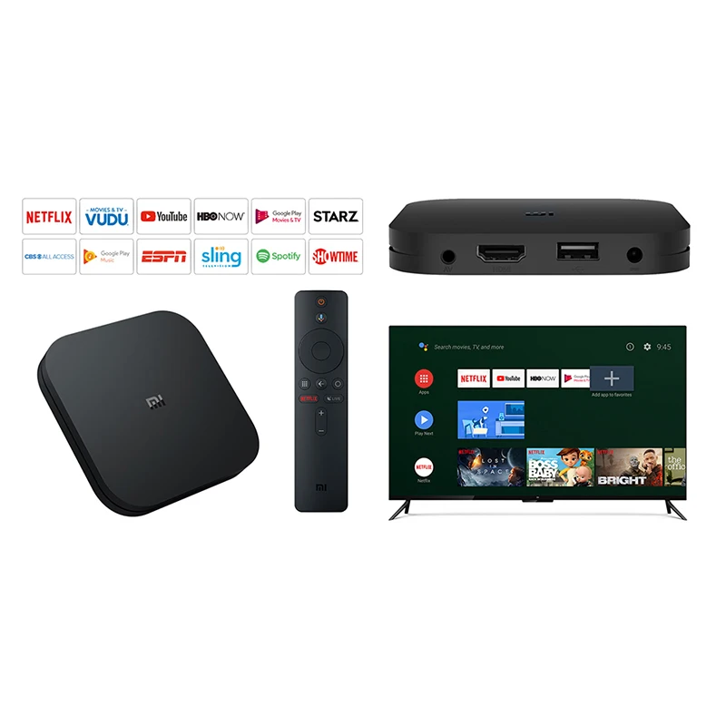 Глобальная версия Xiaomi Mi Box S 4K HDR Android TV 8.1 Ultra HD 2G 8G WI-FI Google Cast Netflix IPTV-приставка 4 Media