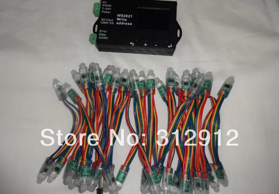 50 шт. 5 в постоянного тока 12 мм WS2821A DMX512 светодиодный пиксельный узел + WS2821 DMX запись