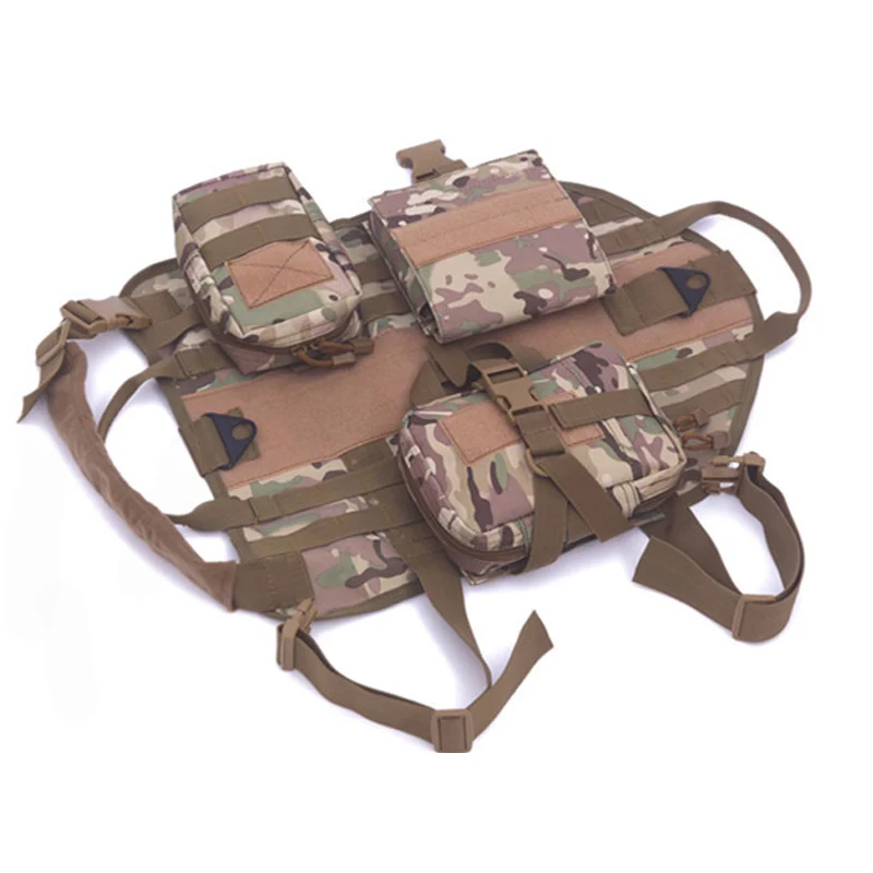 Camouflage Поводок для собак Molle, Регулируемый жилет для тренировок на открытом воздухе с съемными мешками, LBShipping - Цвет: Camouflage