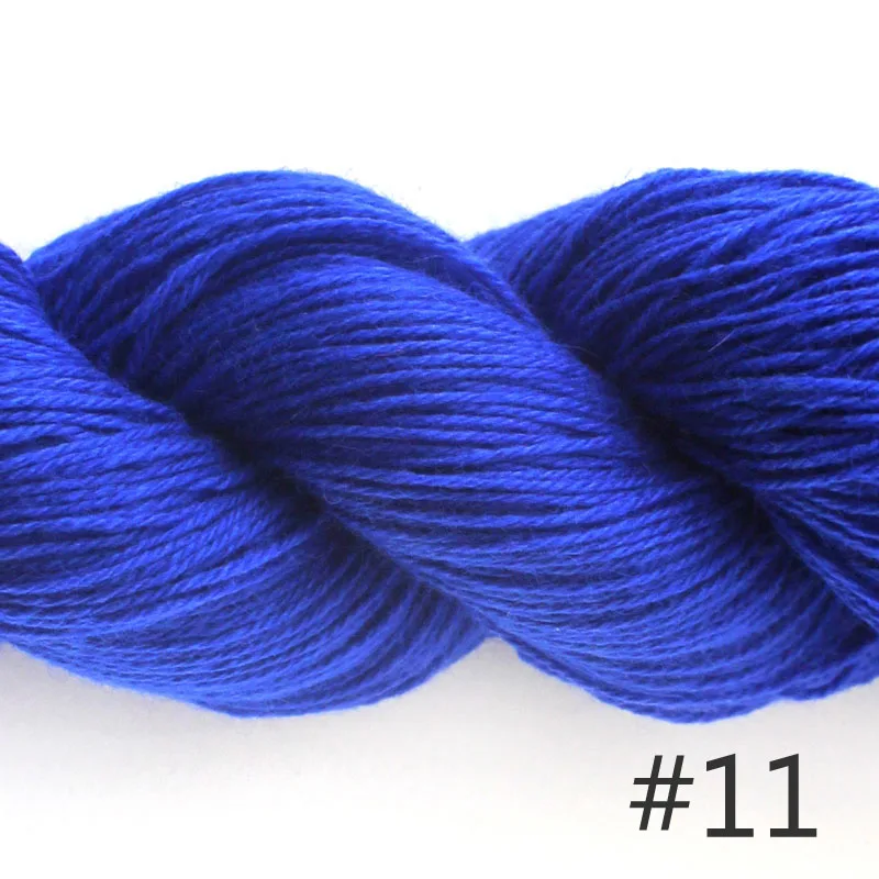 11 Sapphirine Пряжа Lotus Mimi Plus цвет пряжи#01-33 натуральная норка вискоза Шерсть смешанная с кашемиром Детская Мягкая ручная вязка - Цвет: 11 Sapphirine