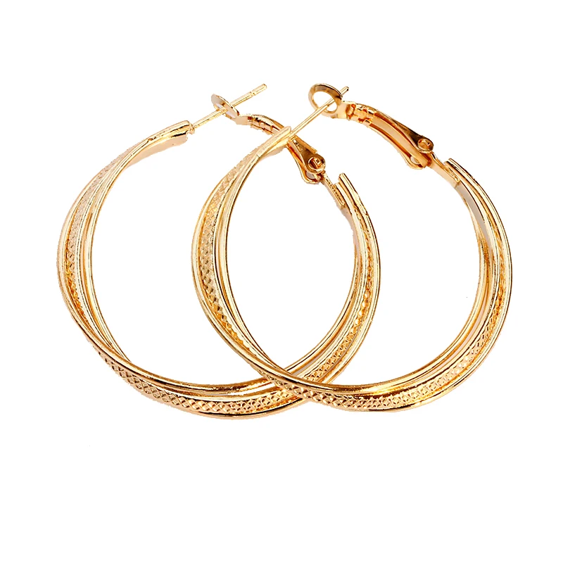 SOHOT Fashion Gold Color Metal Large Round Hoop Earrings Punk Jewelry Accessory for Women Christmas Gifts | Украшения и