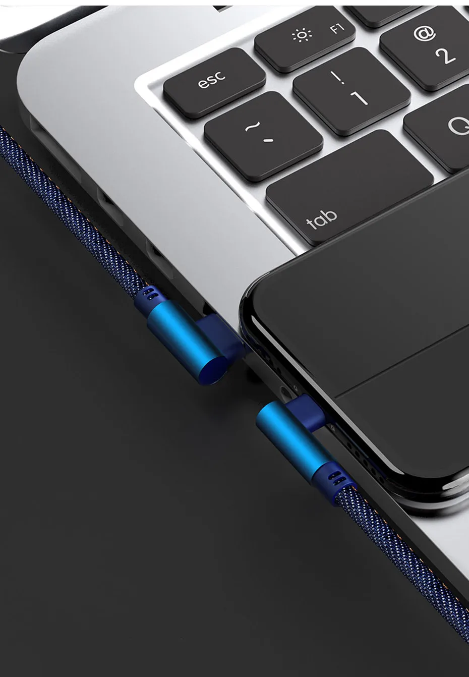 OUSU 90 градусов 2.4A USB C кабель для xiaomi mi 9 кабель для быстрой зарядки для iphone xs джинсовый плетеный кабель mi cro USB sarj kablosu