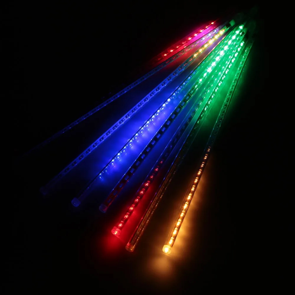 50 см RGB Метеоритный дождь Дождь трубы Рождественский струнный светильник украшение дерева Светодиодная лампа 100-240 в праздничный светильник