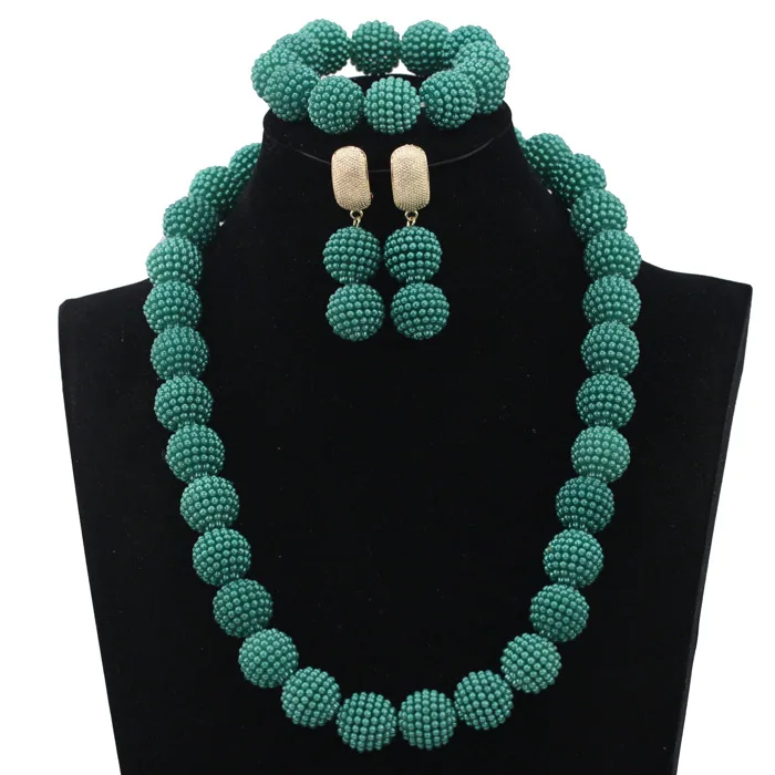 Набор украшений для подружки невесты простое зеленое ожерелье серьги браслет