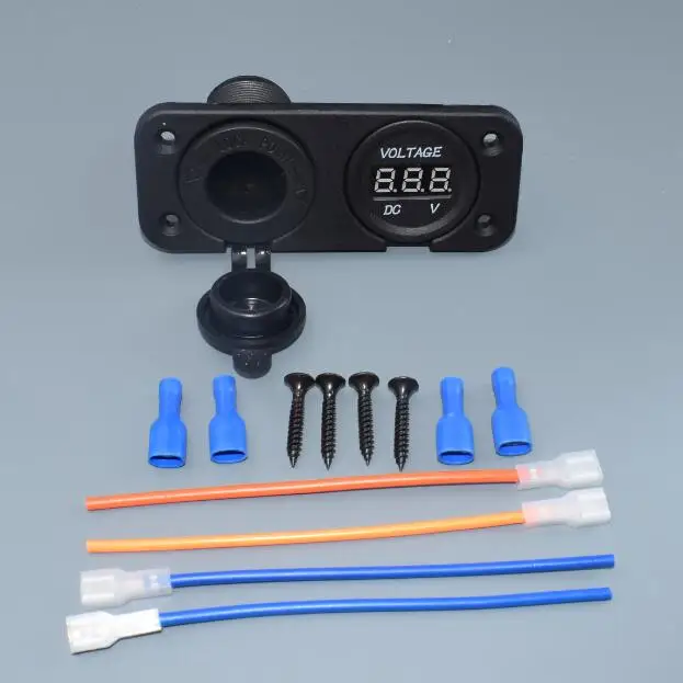 v-socket Shhworld Sea двойная розетка для автомобильного прикуривателя Разветвитель 12В USB 2.1A 1A адаптер питания зарядное устройство вольтметр - Название цвета: v-socket