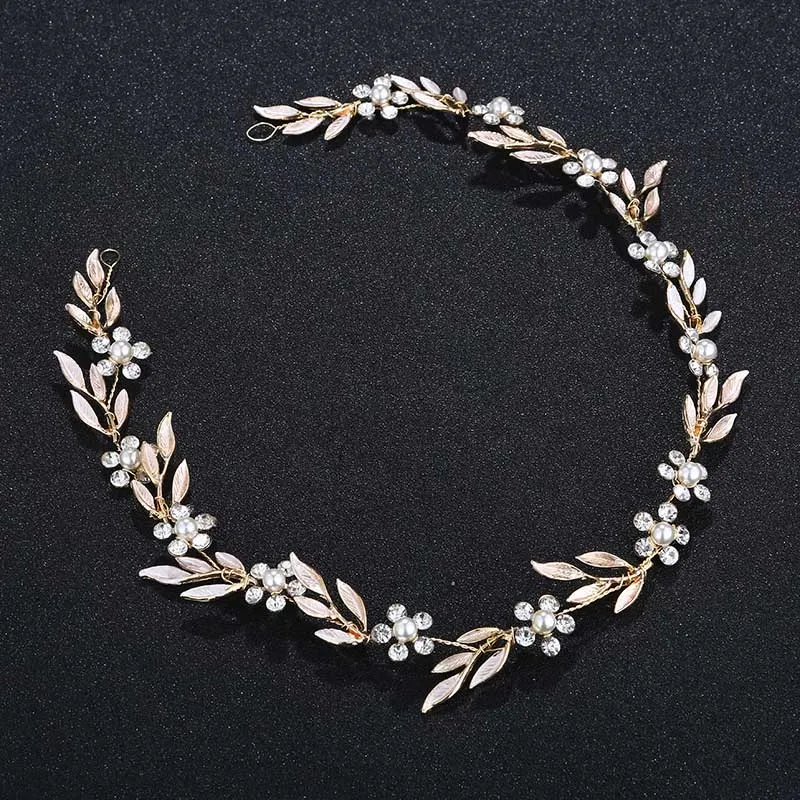 Gold Color Золотой/серебристый лист, стильные повязки на голову, свадебные украшения для волос, аксессуары ручной работы, свадебная тиара для женщин, украшение на голову - Окраска металла: Gold Color