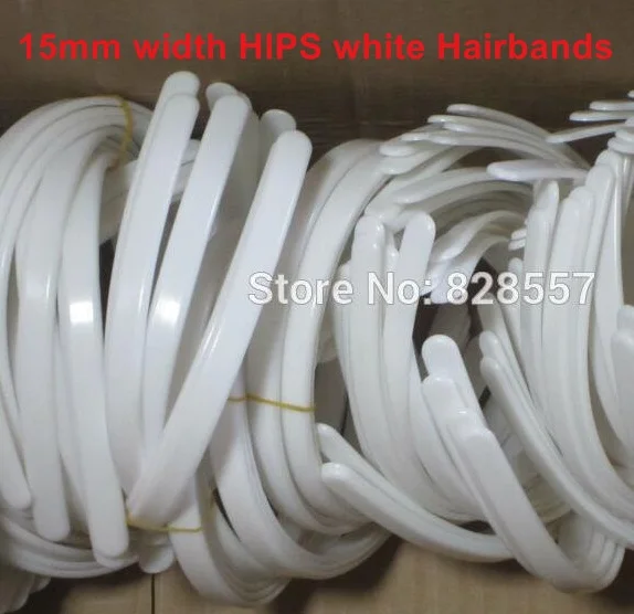 15mm HIPS White 10, 12, 15, 25 мм ширина ABS/HIPS/металлический материал пластиковые женские повязки для волос для девочек детские повязки для волос повязка для волос EH68 - Цвет: 15mm HIPS White