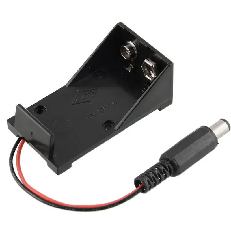 1pcs Battery Storage Clip Box Case Holder 9V Wire DC Plug 5.5 x 2.1mm For Arduino |