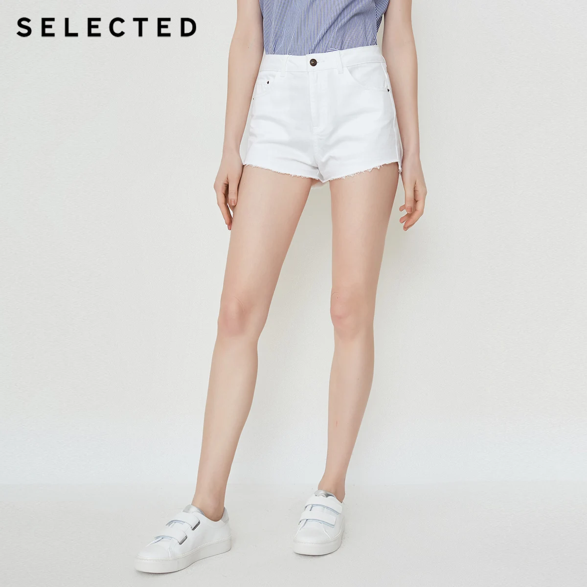 Отборные женские хлопковые потертые подолы повседневные джинсовые короткие